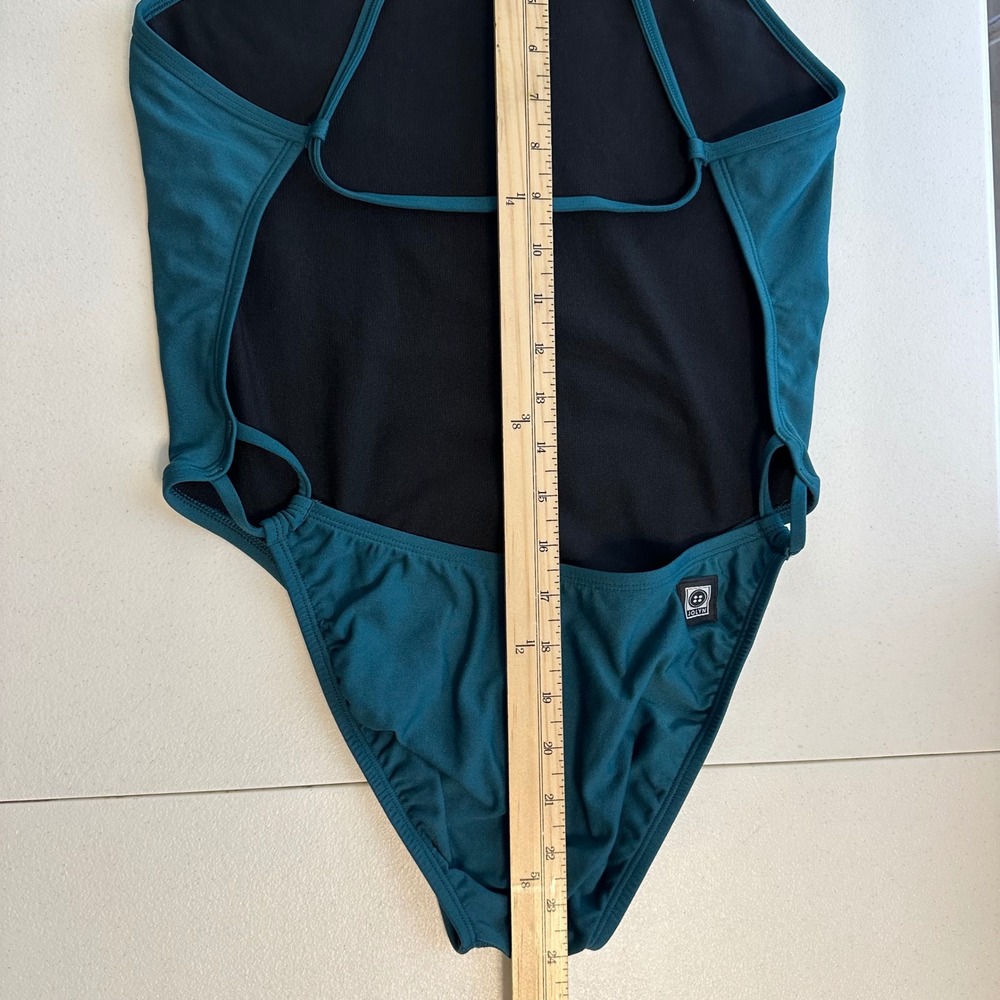 JOLYN Alyssa One Piece Swimsuit Size 34 US 8/10 Teal Open Back Athletic - Picture 9 of 12
